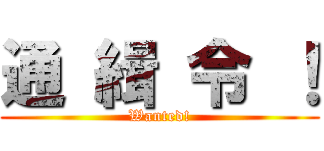 通 緝 令 ！ (Wanted!)