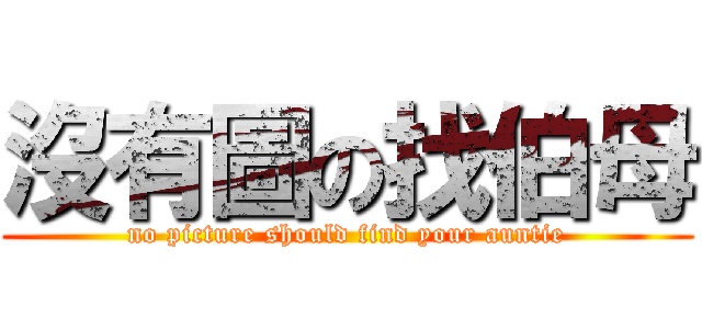 沒有圖の找伯母 (no picture should find your auntie)