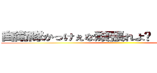 自衛隊かっけぇな頑張れよ٩（｀・ω・´）و  ()