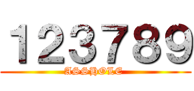 １２３７８９ (ASSHOLE )