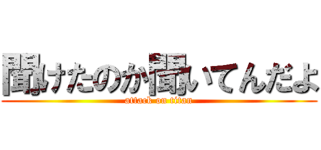 聞けたのか聞いてんだよ (attack on titan)