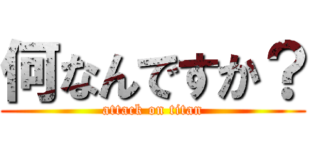 何なんですか？ (attack on titan)