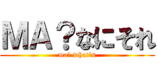 ＭＡ？なにそれ (ma? what\'s)