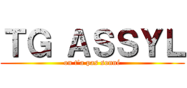 ＴＧ ＡＳＳＹＬ (on t'a pas sonné)