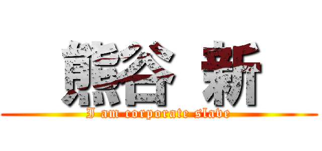   熊谷 新   (I am corporate slave)