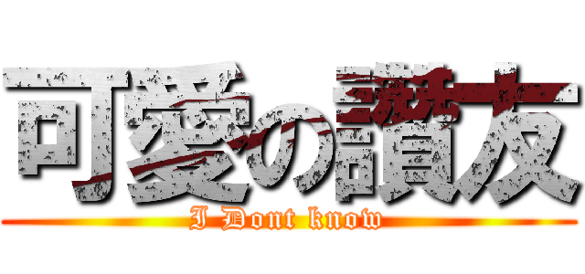 可愛の讚友 (I Dont know)