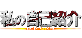 私の自己紹介 (my introduction)