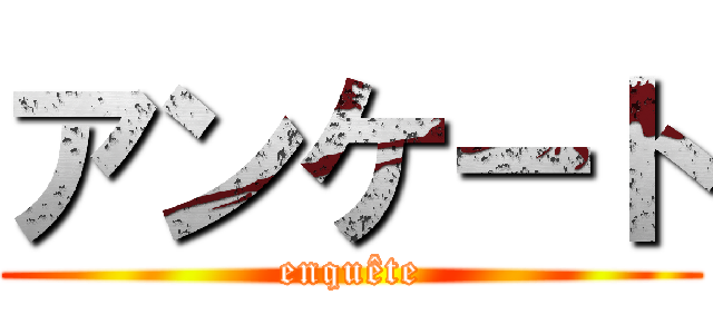 アンケート (enquête)