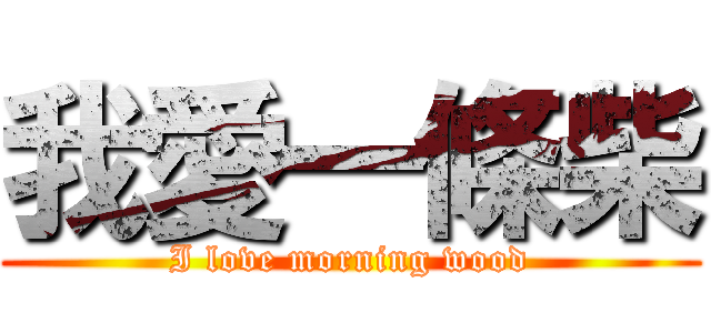 我愛一條柴 (I love morning wood)