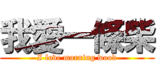 我愛一條柴 (I love morning wood)