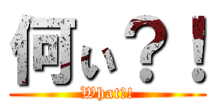 何ぃ？！ (What?!)