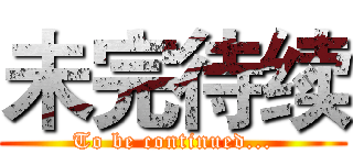 未完待续 (To be continued...)