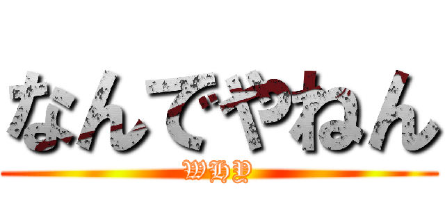 なんでやねん (WHY)