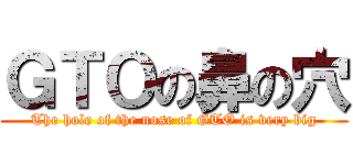 ＧＴＯの鼻の穴 (The hole of the nose of GTO is very big)