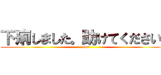 下痢しました。助けてください。 (sos)