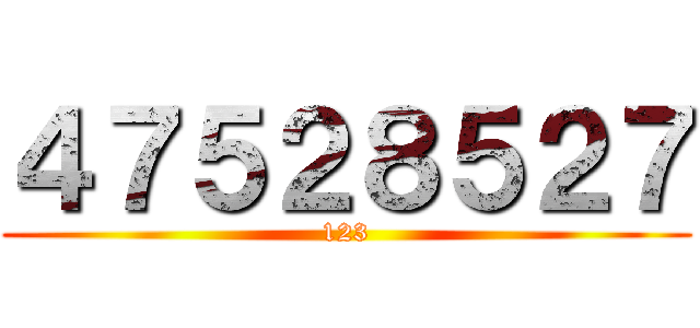 ４７５２８５２７ (123)