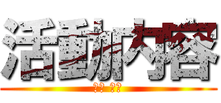 活動内容 (활동 내용)