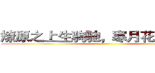 燎原之上生驹驰，寒月花落本无名 ()