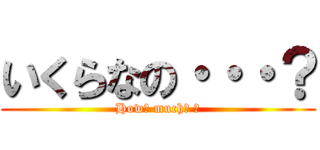 いくらなの・・・？ (How　 much　 ?)