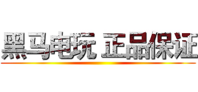 黑马电玩 正品保证 ()