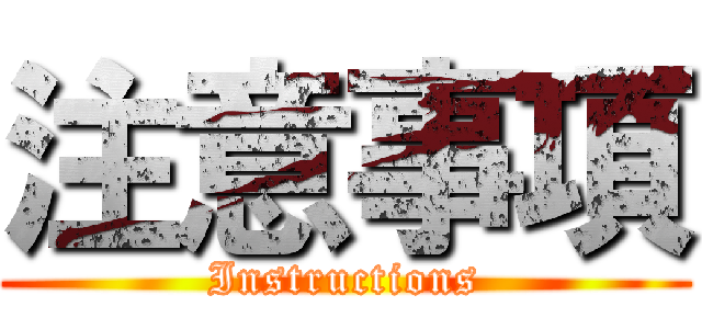 注意事項 (Instructions)