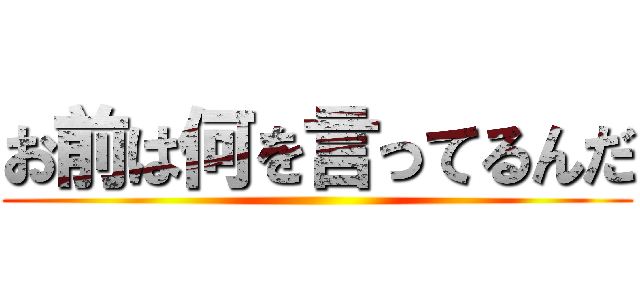 お前は何を言ってるんだ ()