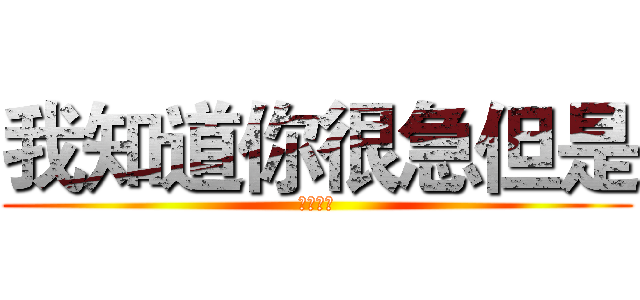 我知道你很急但是 (你先别急)