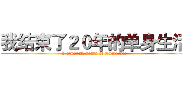 我结束了２０年的单身生活 (I ended 20 years of single life)