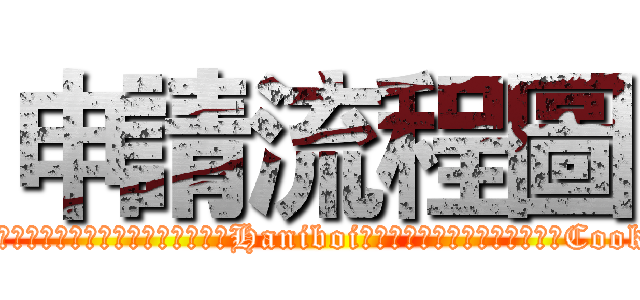 申請流程圖 (為便於日後的辨識，當您使用本網站服務時，Haniboi可能會在您的電腦上設定與存取Cookie )