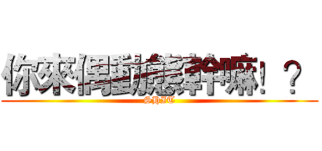 你來偶動態幹嘛！？ (SHIT)