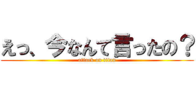 えっ、今なんて言ったの？ (attack on titan)