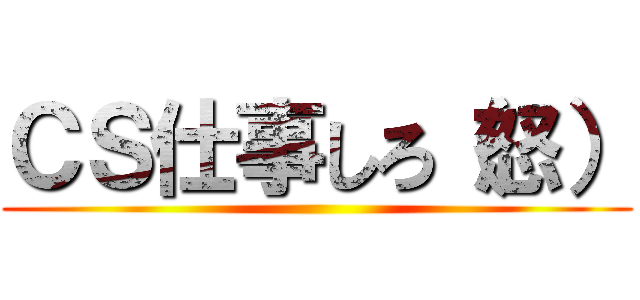 ＣＳ仕事しろ（怒） ()