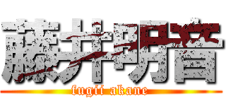 藤井明音 (fugii akane)