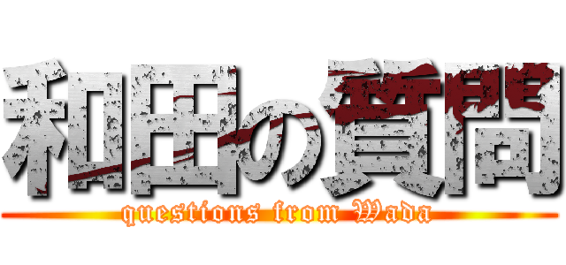 和田の質問 (questions from Wada)