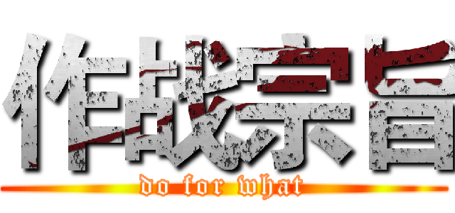 作战宗旨 (do for what)