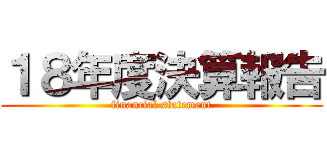 １８年度決算報告 (financial statement)