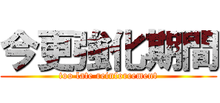 今更強化期間 (too late reinforcement)