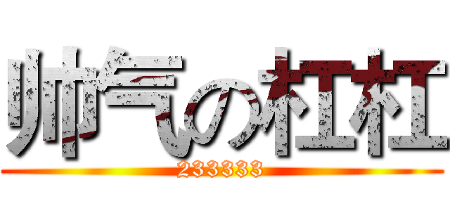 帅气の杠杠 (233333)