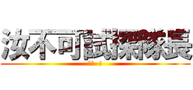 汝不可試探隊長 (大膽  !)