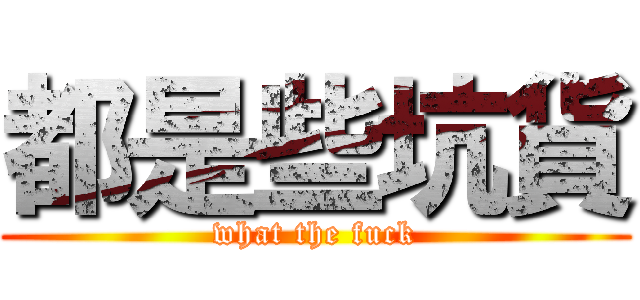 都是些坑貨 (what the fuck)