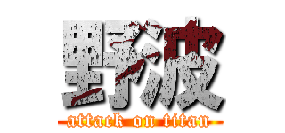 野波 (attack on titan)