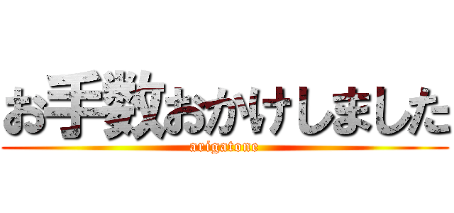 お手数おかけしました (arigatone)