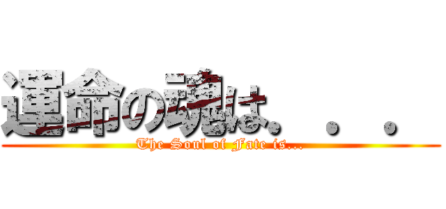 運命の魂は．．． (The Soul of Fate is...)