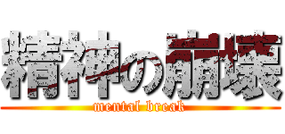 精神の崩壊 (mental break)