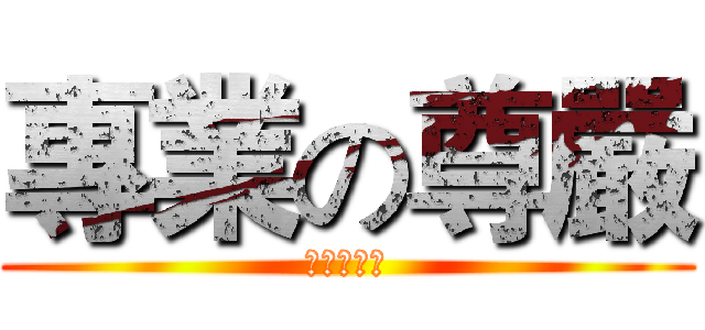 專業の尊嚴 (靠你我維護)
