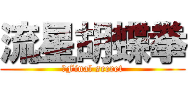 流星胡蝶拳 (　Final secret)