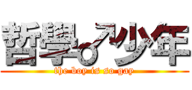 哲學♂少年 (the boy is so gay)