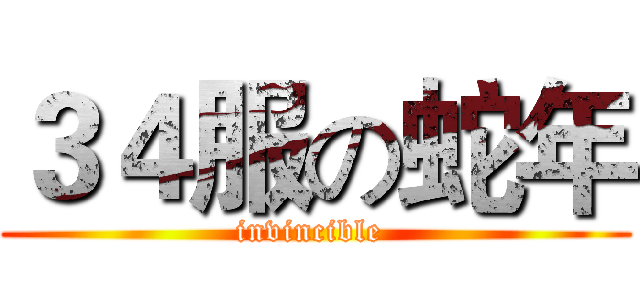 ３４服の蛇年 (invincible )