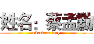 姓名：蔡孟勳 (attack on tony)