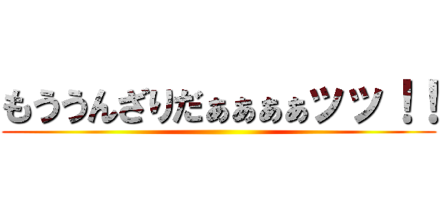 もううんざりだぁぁぁぁッッ！！ ()